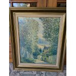 Tableau ancien paysage encadrement d origine copie sisley