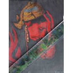 Tableau de fran�ois alinat : femme gitane pensive et triste, sign�