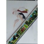 Tableau de fran�ois alinat : femme avec grand chapeau