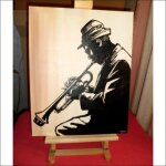 Tableau jazz trompettiste
