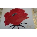 Tableau peinture a l'huile coquelicot