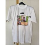 Tee - shirt publicitaire mccain (sur le c�t� de la manche) american style - dessin : 2 jeunes dont 1 ...