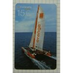 Tlcarte mobicarte recharge 15 : catamaran orange, de 03 / 2002, tirage rduit