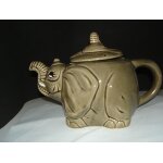 Thire elephant en cramique gris vert