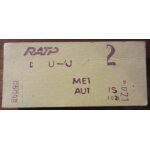 Ticket de m�tro jaune (1978 1992) ratp metro bus 2 u - u