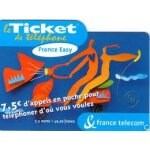 Le ticket de t�l�phone - france easy - recto mat - s�rie commen�ant par z (voir le verso) - 7, 5  d'appels ...