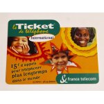Le ticket de t�l�phone - international - recto mat - s�rie commen�ant par z avec 13 chiffres grands et ...
