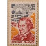 Timbre neuf de 1973 d'ernest renan. 0, 50f + 0, 10f.