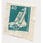 Timbre allemagne, bundespost : timbre oblit�r�, weltraumlabor (navette spatiale et module laboratoire), ...