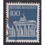 Timbre d'allemagne de l'ouest n371 a y&t 100 p bleu fonc srie courante porte de brandebourg a berlin ...