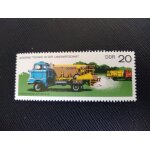Timbre allemagne / rda yt 1912 epandeur d'engrais do 32 / n sur camion w50 1977 ( 140306 )
