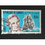 Timbre djibouti yt 525 capt cook et endeavour 1980 ( 051208 )