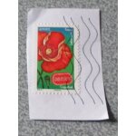 Timbre france lettre verte coquelicot provenant du carnet illustr� fleurs et douceurs - autoadh�sif et ...