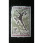Timbre france (yt 1546 ) 1968 jeux olympiques d'hiver a grenoble. patinage artistique