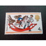 Timbre grande bretagne yt 546 garon et fille avec cheval a bascule 1968 ( 061212 )