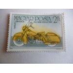 Timbre  magyar posta 1985 :harley - davidson :duo - glide 1200 cm3 1960 .