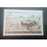 Timbre mali y t 19 charrue a boeuf 1961 ( 031106 )