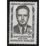 Timbre n1157 y & t 8, 00 f. violet et brun - noir hros de la rsistance jean cavaills