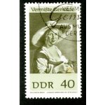 Timbre oblit�r� ddr 40, salomon bray junges m�dchen im strohhut, vermisste gem�lde, 1967