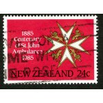 Timbre oblit�r� new zealand, 1885 centenary of st. john ambulance, 1985, 24c