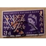 Timbre oblit�r�, post office savings bank, 1861 - 1961, 3d.