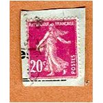 Timbre oblit�r� - type   semeuse cam�e   - 20 cts - roty / mouchon - 1926