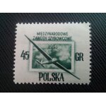 Timbre pologne yt 751 planeur et nuages encadr�s 1954 ( 030306 )