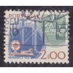Timbre du portugal n1450 y&t 2 e gris - vert, brun - rouge et bleu s�rie courante instruments de travail ...