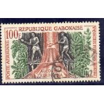 Timbre de poste a�rienne du gabon (2�me congr�s forestier mondial a seattle)