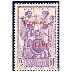Timbre - poste de la c�te des somalis (surcharge france libre)