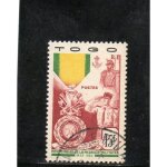 Timbre - poste du togo (centenaire de la m�daille militaire)