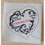 Timbre neuf, saint valentin, coeur de givenchy, sans valeur faciale, lettre 50g
