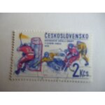 Timbre  tch�coslovaquie : championnat d'athl�tisme :prague 1978 : hockey sur glace .
