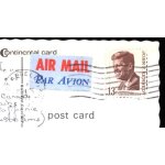 Timbre usa etats - unis 1967 yvert et tellier n820 + vignette air mail oblit�r� 1971 sur carte postale ...