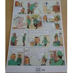 Tintin - planche dessins n22 bis - pastiche - 10x15cm - carte postale