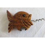 Tire bouchon bois forme poisson vintage
