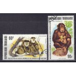 Togo 1977 poste aerienne : protection de races animales en danger d'extinction : singes : colobus / chimpanz� ...