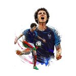 Toile imprime poster mural canvas benjamin pavard maillot football equipe de france