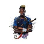 Toile imprim�e poster mural canvas paul pogba maillot football equipe de france