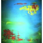 Toile faite maison 60x60 peinture acrylique encadrement contemporain blanc