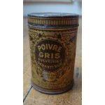 Toleware tin canister / ancienne boite metal tole poivre gris caiffa, ca 1900.