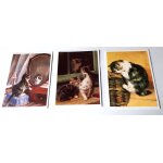 Trois cartes postales edit�es par studio design 1994 avec des reproductions de chats de charles van den ...