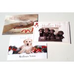Trois cartes postales mention meilleurs voeux en ecriture et en braille au dcor festif de chiens labradors ...