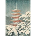 Tsuchiya koitsu - la pagode a 5 etages, nikko, 1930 - carte postale (ukiyo - e, estampe, japon)