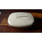 Tupperware made in france 1273 - 14. cuiseur a riz et l�gumes vapeur. marron / cr�me