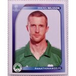 Uefa champions league 2008 / 2009 - panathinaikos fc n390 mikael nilsson - foot, autocollant, sticker, ...