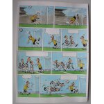 Magnifique unique planche originale bd encre et couleur directe de gursel pour bande dessine football ...