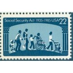 Usa 1985 - social security act - 22c - scott 2153 - neuf * * Usa 1985 - social security act - 22c - scott 2153 - neuf * *
