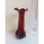 Vase clichy 1900 en verre epais rouge sang hauteur 26 cm diam�tre 12 cm, 800gr