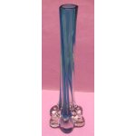 Vase / soliflore - verre translucide color bleu / bleut   tress / torsad   - 25 cm